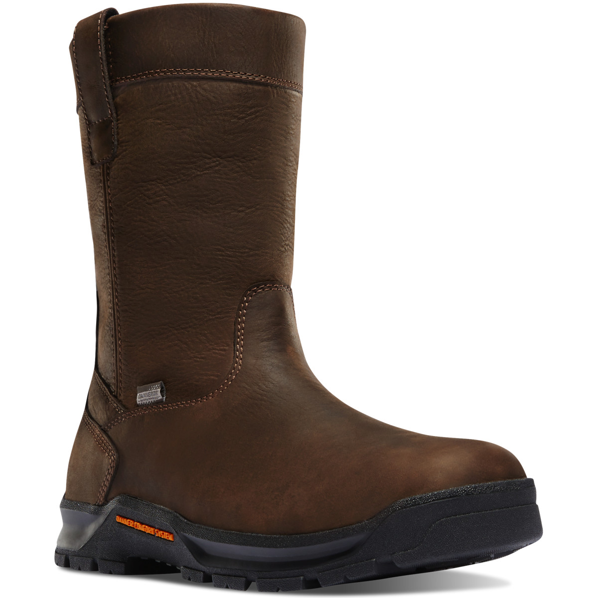 Danner Mens Crafter Wellington Work Boots Dark Brown - IZD706538